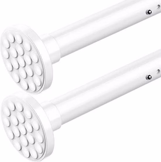 Barra per tenda telescopica extra lunga bianca 205-260 cm - Senza perforazione necessaria - Asta per abbigliamento asta per tenda da doccia - Camera da bagno camera da letto