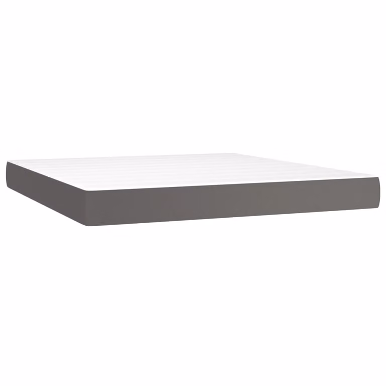 Materasso a Molle Insacchettate Rigidità Media Grigio 180x200x20 cm in Pelle finta