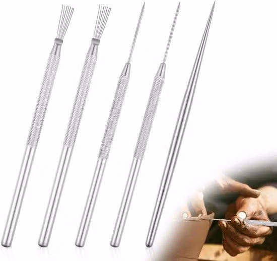Set di utensili di precisione in acciaio – 5 pezzi – per Vetroceramica, modellismo, chiodi, viti e lavori di precisione