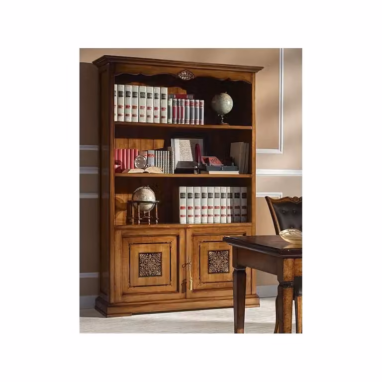 Libreria classica con 2 porte in legno Mobili 2G L/P/H: 139 x 42 x 205 cm