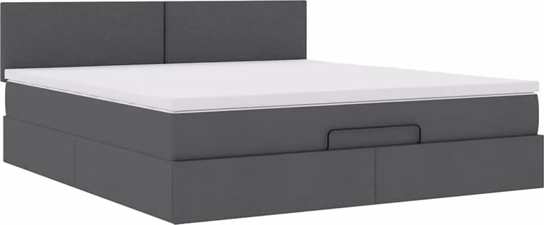 Struttura Letto Pouf con Materasso 180x200 cm in Tessuto