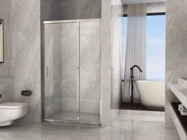 Porta doccia battente con fisso, cristallo 6mm Trasparente h190 Doliso Greti Trasparente 6mm,100 cm