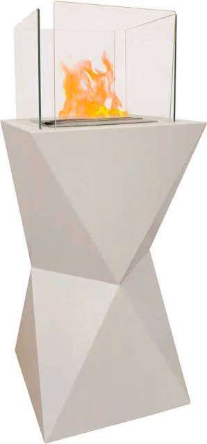 Camino a Bioetanolo da Pavimento 45x45x110 cm Diamond Bianco