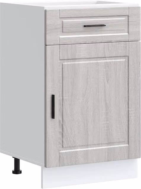 Mobile base da cucina moderno HELLOSHOP26 con ante a battente in MDF grigio L/P/H: 50 x 46 x 81,5 cm