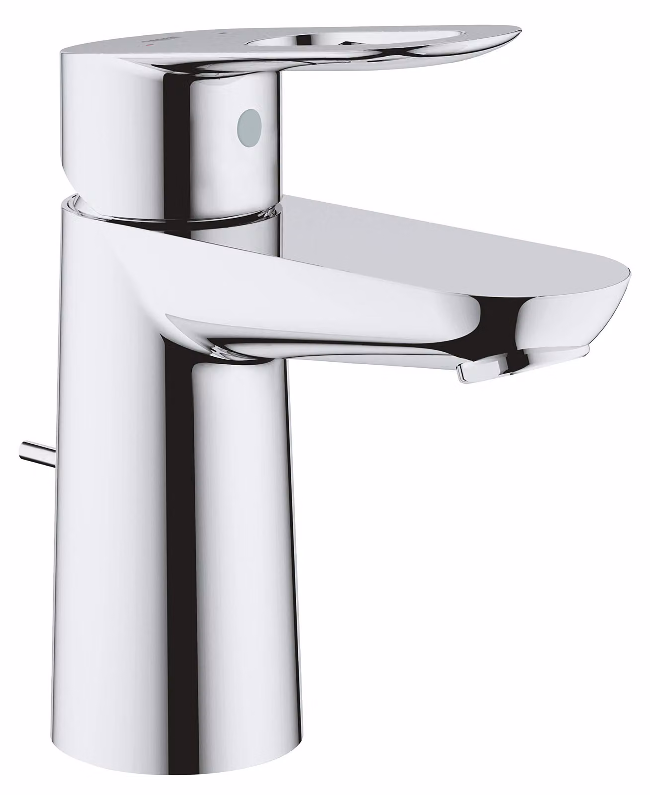 Miscelatore per lavabo, modello S, cromato, con gruppo di scarico