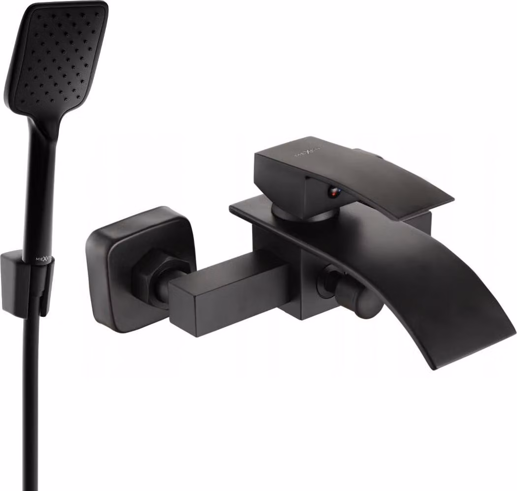 Mexen Aries R62 gruppo vasca con set doccia, nero - 74483R62-70