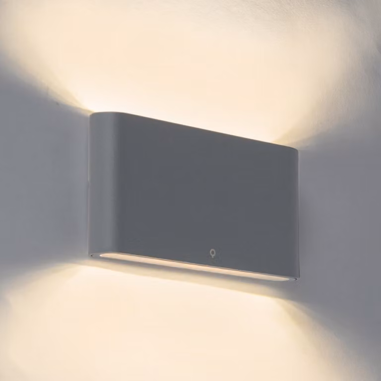 Lampada da parete esterna grigio scuro 17,5 cm con LED, IP65, a batteria