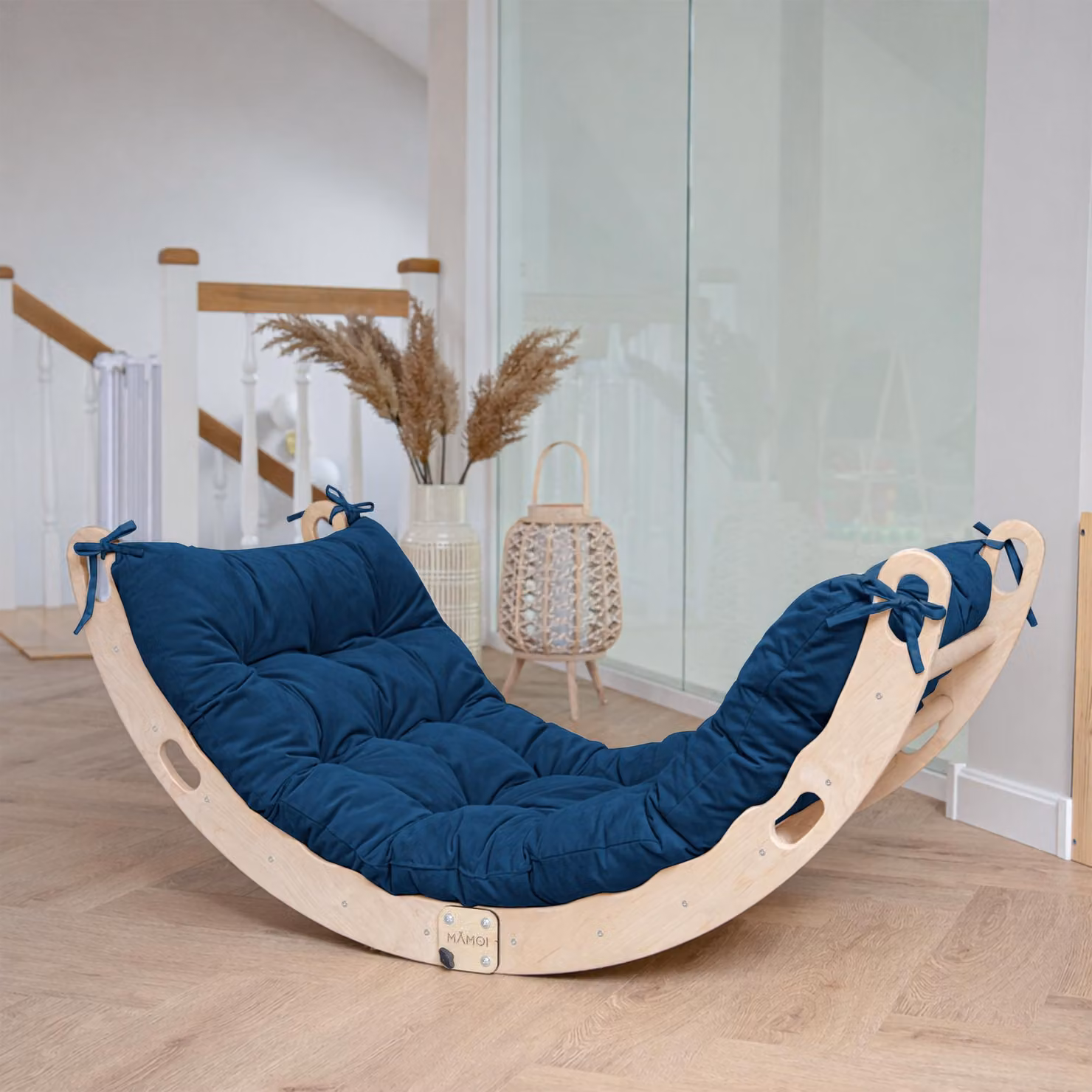 MAMOI® Arco da arrampicata con cuscini, cuscini per altalena arcobaleno, triangolo da arrampicata, arrampicata per bambini, arco in legno per bambini, parco giochi, struttura per arrampicata da interno