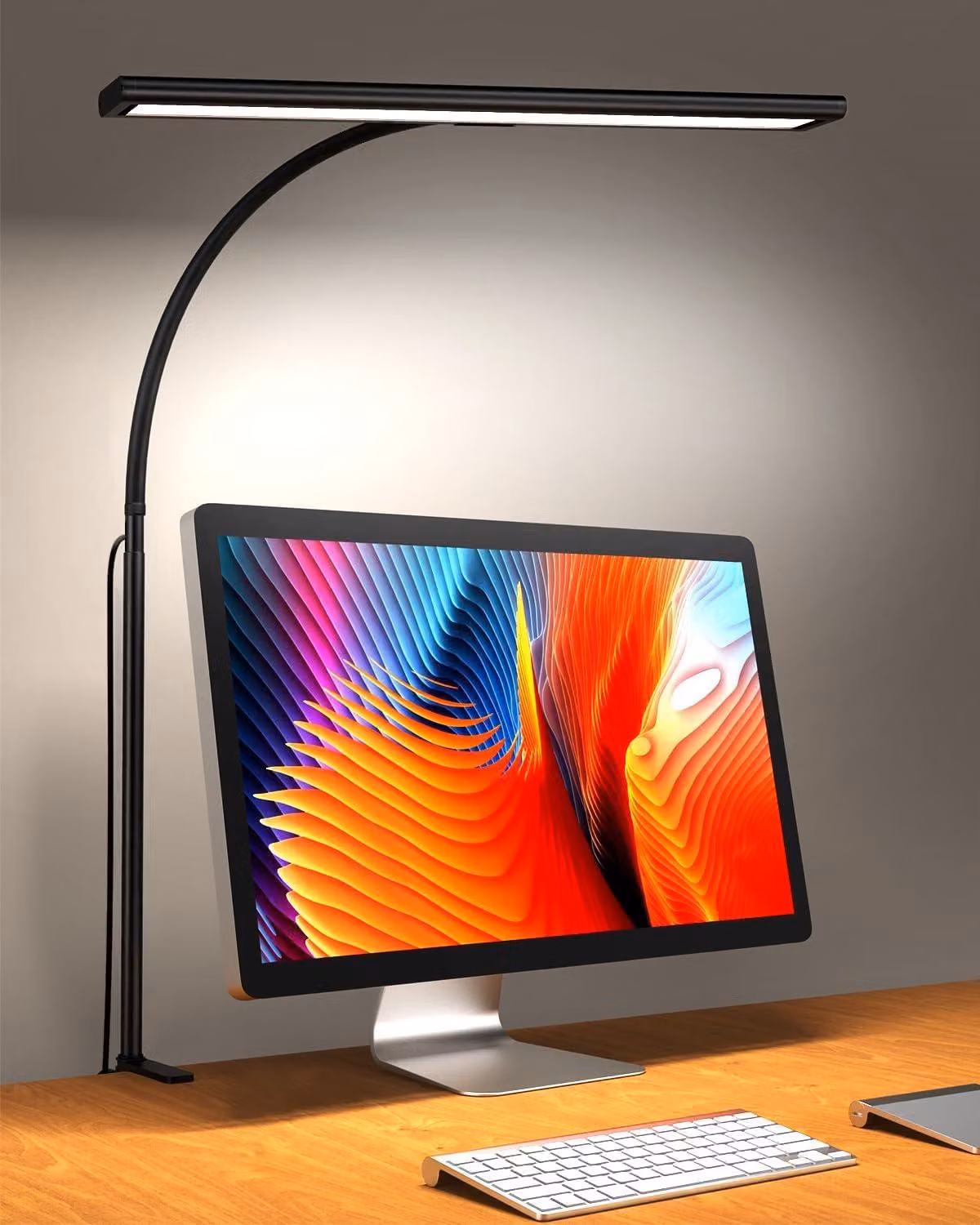 Lampada da scrivania a LED con 160 LED – 10W, estremamente luminosa e dimmerabile, ideale per l'uso domestico, con 3 temperature di colore e 10 livelli di luminosità. Lampada da ufficio inclusa di adattatore USB