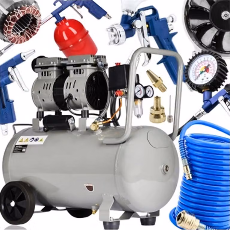 KRAFT&DELE | Compressore, senza olio, serbatoio da 24 l, max. 8 bar, 1200 W, portata effettiva 220 l/min
