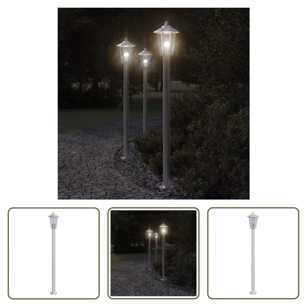 The Living Store luce di percorso argento 120 cm in acciaio inox