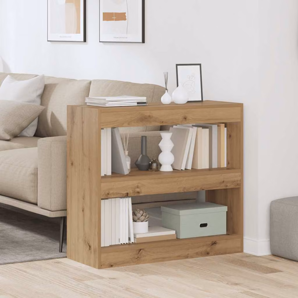Libreria/Divisorio vidaXL in Rovere Marrone Moderno L: 80 cm, P: 30 cm, H: 72 cm