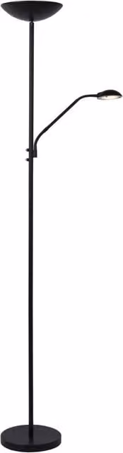 Lampada da terra LED Lucide Zenith nera con luce calda 3000K, H: 180 cm, L: 24,5 cm, P: 24,5 cm