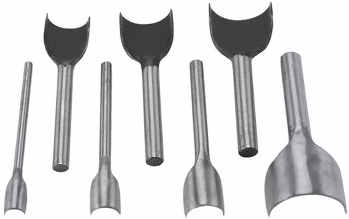 Set di punzoni da 7 pezzi - Forbici per creare fori rotondi - Set di punzoni per la lavorazione della pelle - Utensile per il fai-da-te - Acciaio resistente - Adatto per l'artigianato della pelle - Punzone per pelle