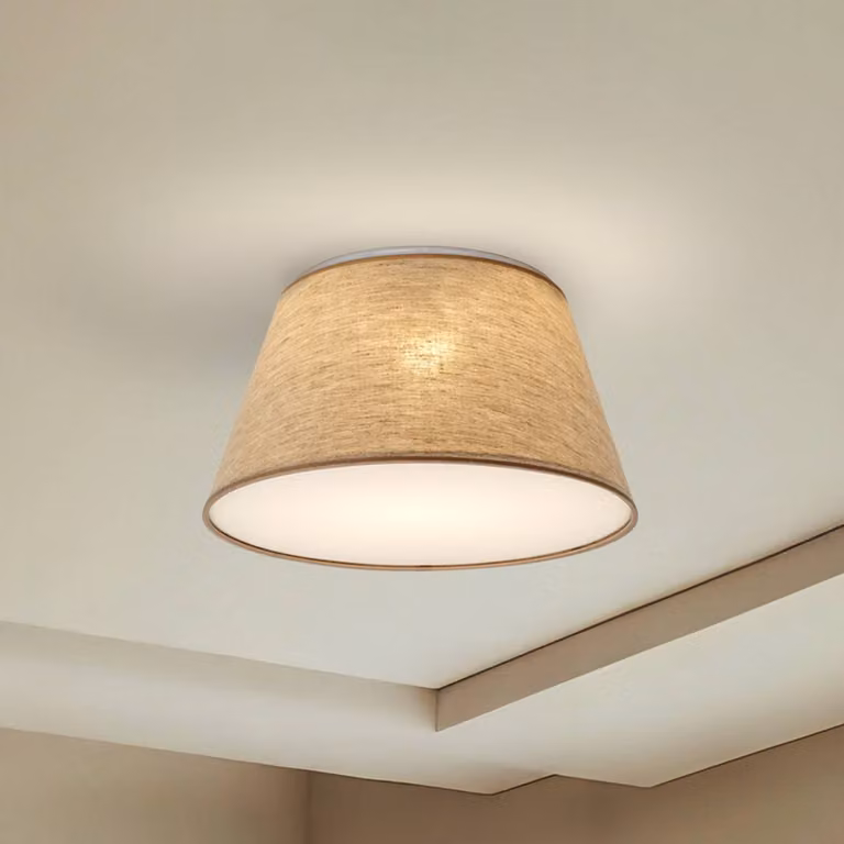 Plafoniera soffitto Formo TK Lighting, dimmerabile, Crema / Ambra, Soggiorno / Sala da pranzo, Tessuto / Stoffa / Seta, Moderno, Plafoniera