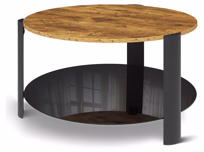 Tavolino da salotto Vicco Navo Rovere rustico/Nero 80 x 80 cm, Model 62705