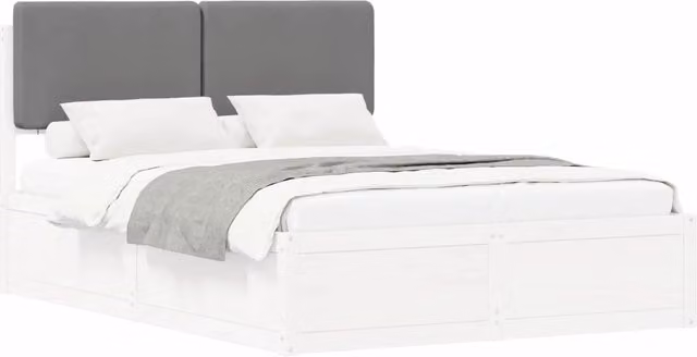 Letto matrimoniale | Letto per adulti | Letto con Testiera Rivestita Grigio chiaro 135 x 190 cm