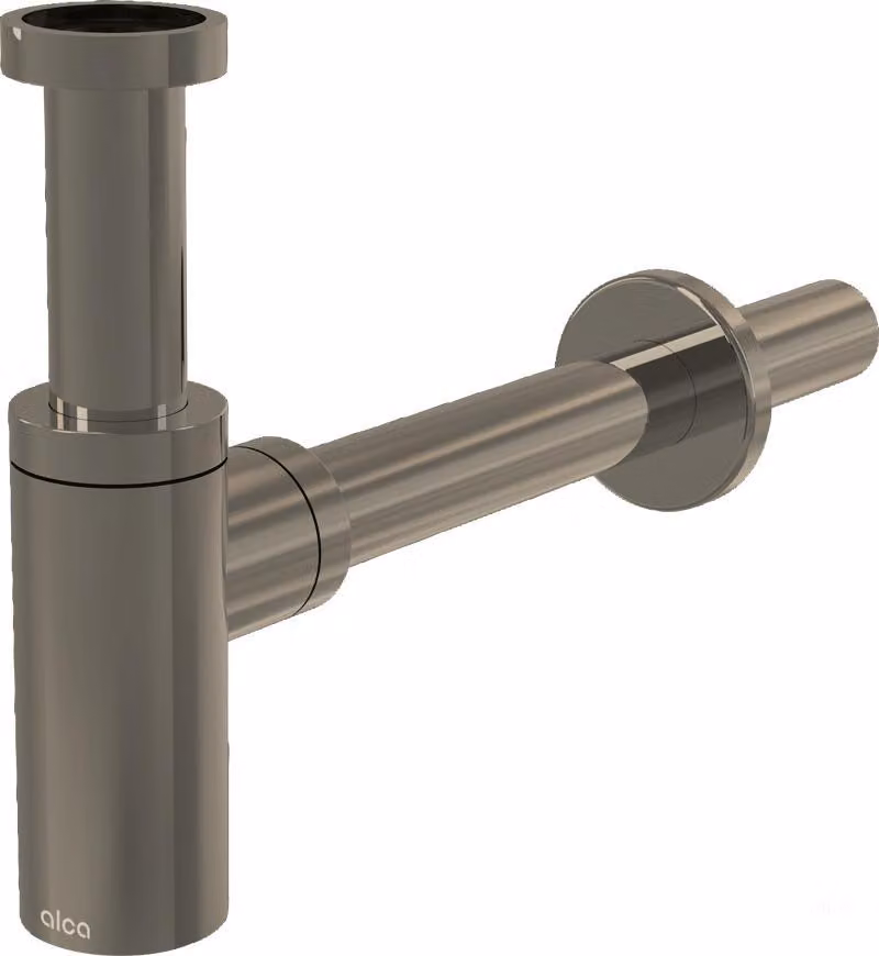 AlcaDrain Design Siphon 1 1/4" rund, Ganzmetall Nickel matt gebürstet