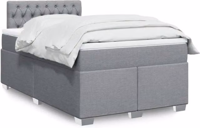 Giroletto a Molle con Materasso Grigio Chiaro 120x190cm Tessuto 3288134