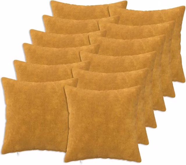 Cuscino con cuscino HEERLEN 12 pz Giallo Fleece in microfibra 927105