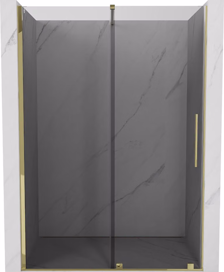 Mexen Velar porta doccia scorrevole 150 cm, grafite, oro - 871-150-000-41-50