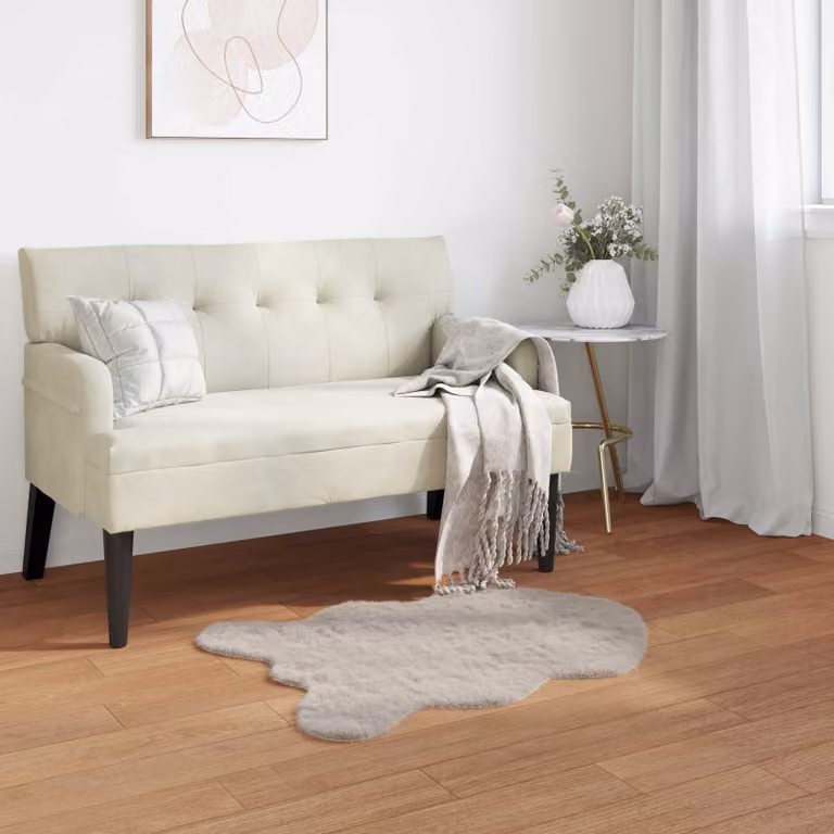 vidaXL Tappeto antiscivolo in ecopelliccia beige modello OLITE L: 120 cm, P: 80 cm