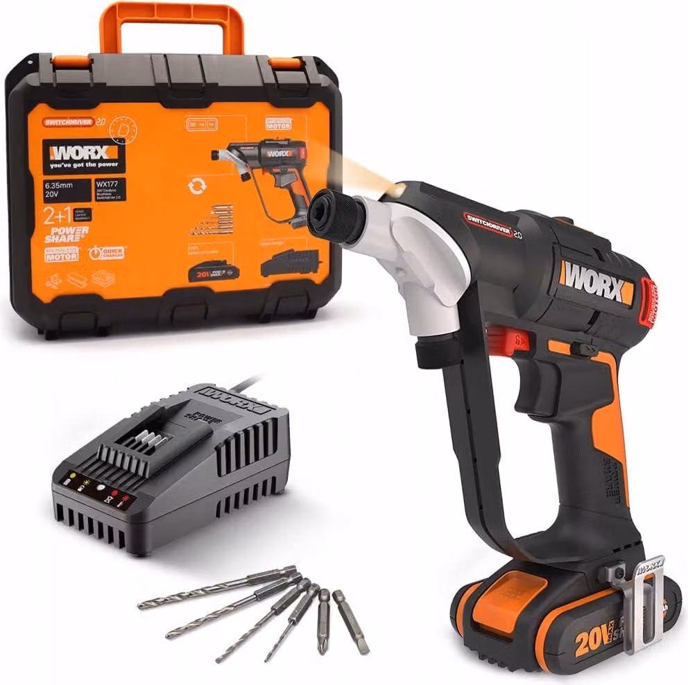 WORX NITRO WX177 Trapano avvitatore a batteria SwitchDriver 20 V 50 Nm