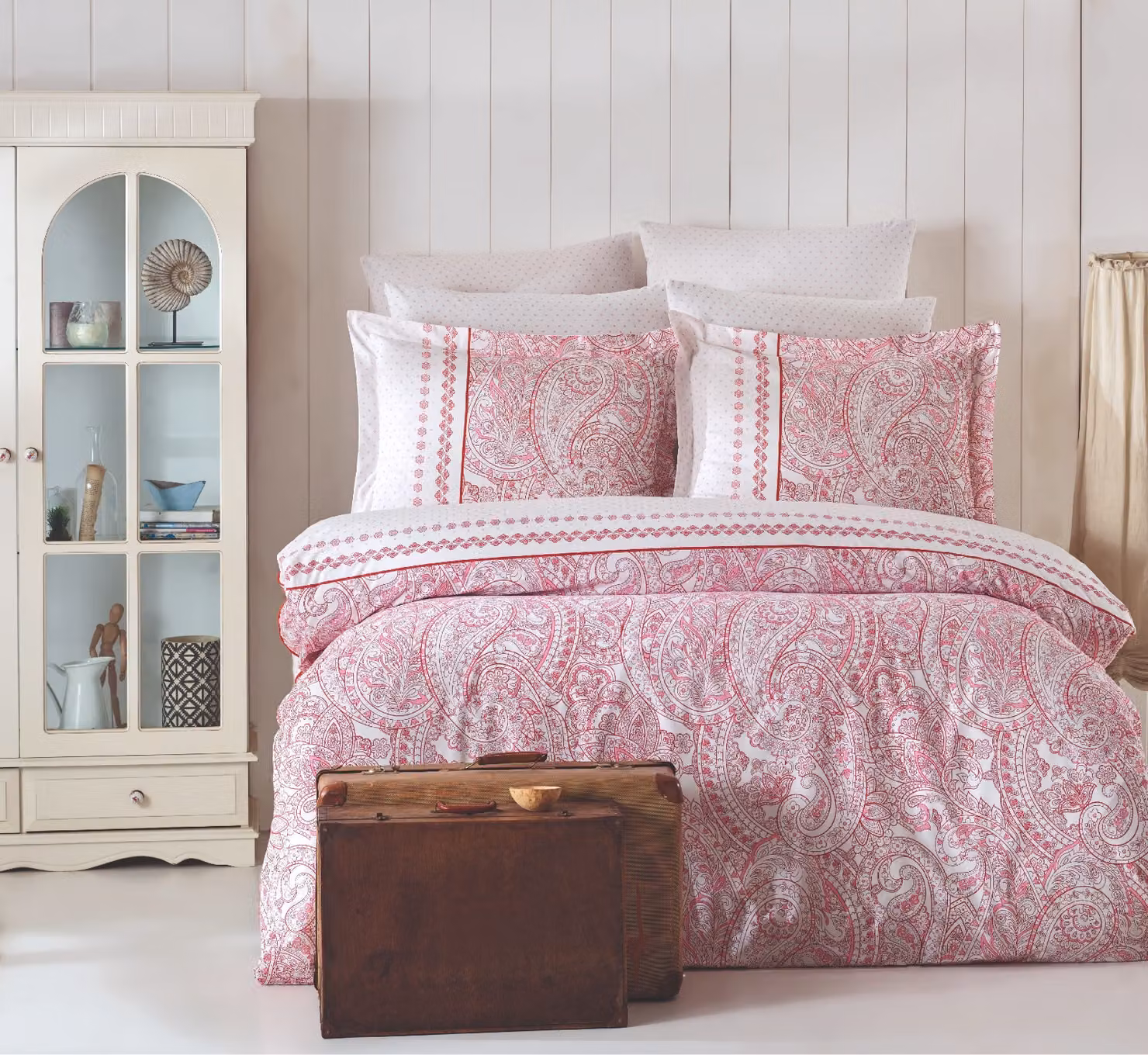 L'Essentiel Linge de Maison, Adal- PRL3241, Rosa, Bianco, Piumino, 100% cotone ranforce