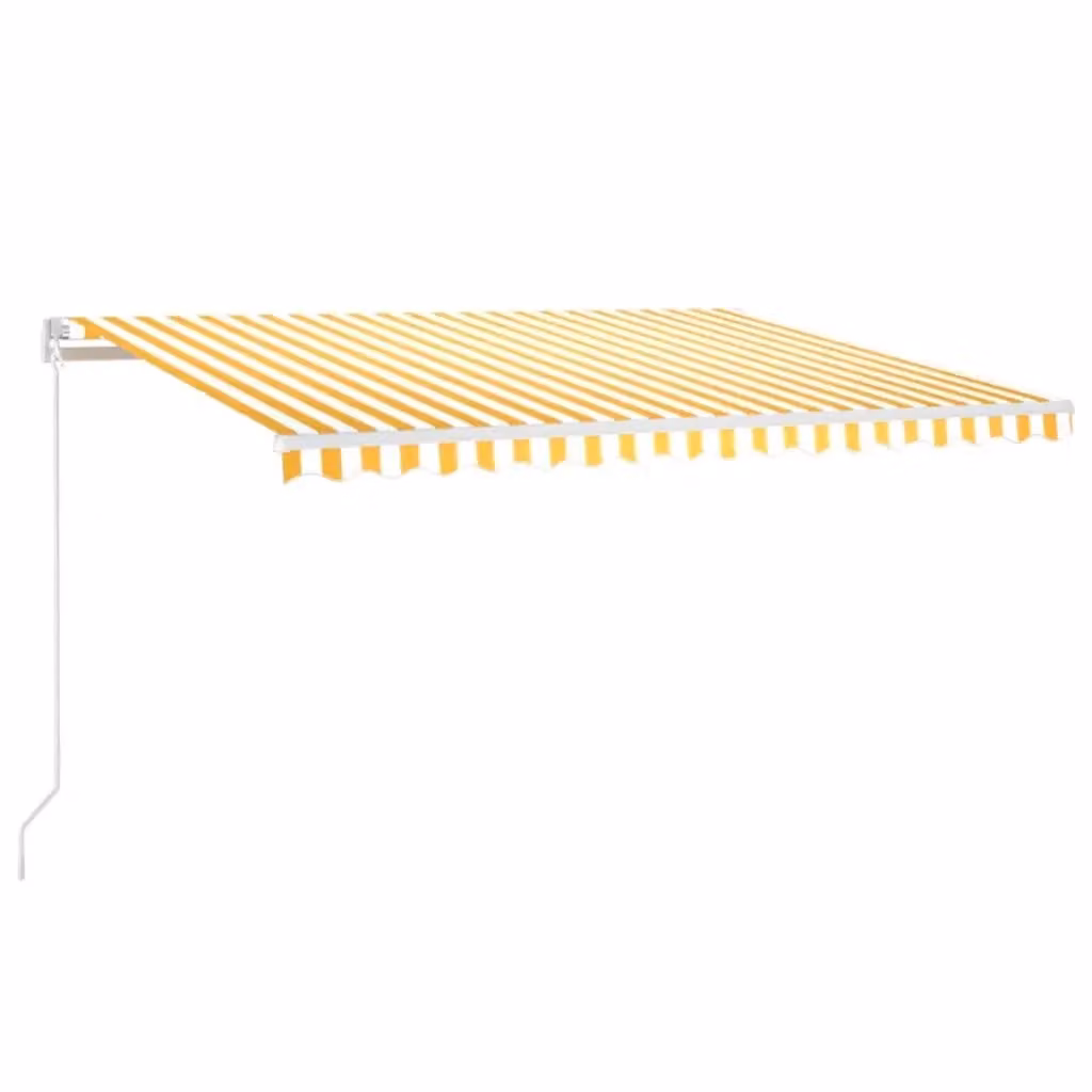 vidaXL Tenda da Sole Retrattile Automatica con Telecomando in Alluminio e Poliestere, Gialla e Bianca, L 450 cm x P 300 cm – 2