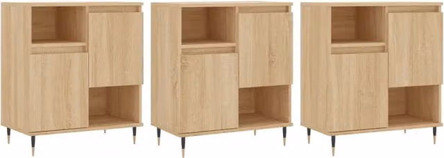 Credenze 3 pz | Madia | Buffet da pranzo | Armadio da pranzo Rovere Sonoma in Legno Multistrato