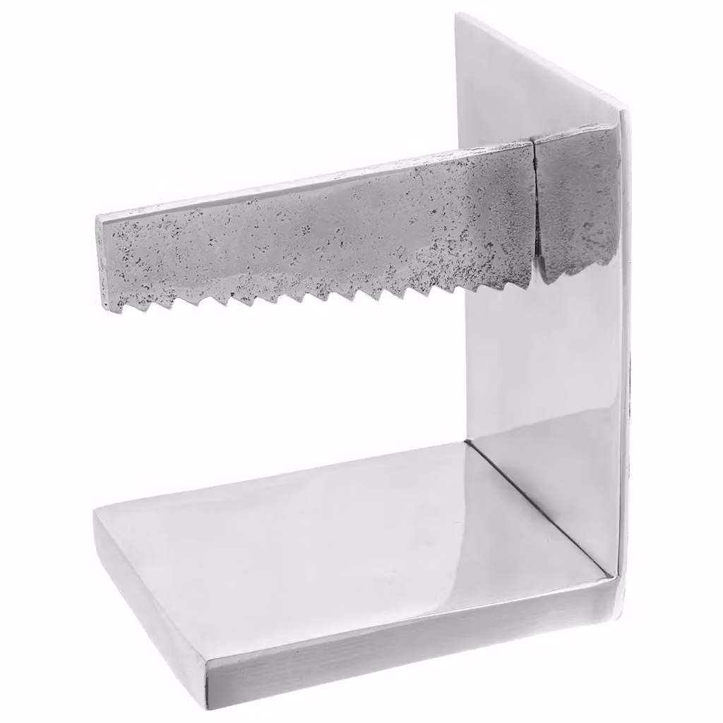 Set di 2 fermalibri moderni vidaXL in metallo argento, L/P/H: 11 x 14 x 17,5 cm