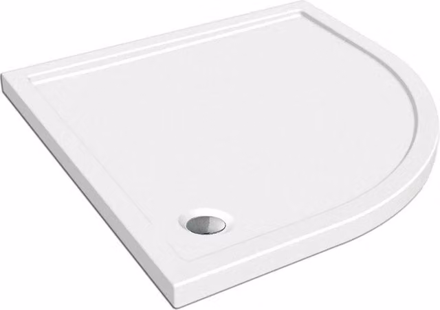 Piatto doccia quadrato Easyflat MONACO in resina minerale bianco L/P/H: 80 x 80 x 3,5 cm