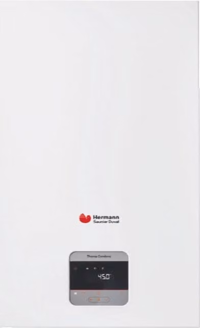Caldaia a Condensazione Hermann Saunier Duval Thema Condens 25 Metano Bianca con Kit Scarico Fumi in Acciaio Inox