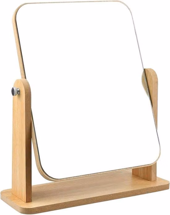 Grande specchio da tavolo rettangolare con rotazione a 360 gradi, 1 pezzo, 24,5 x 19,5 cm