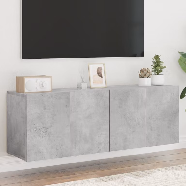 Set di 2 mobili TV da parete vidaXL in stile moderno, colore grigio, L 60 cm x P 30 cm x H 41 cm