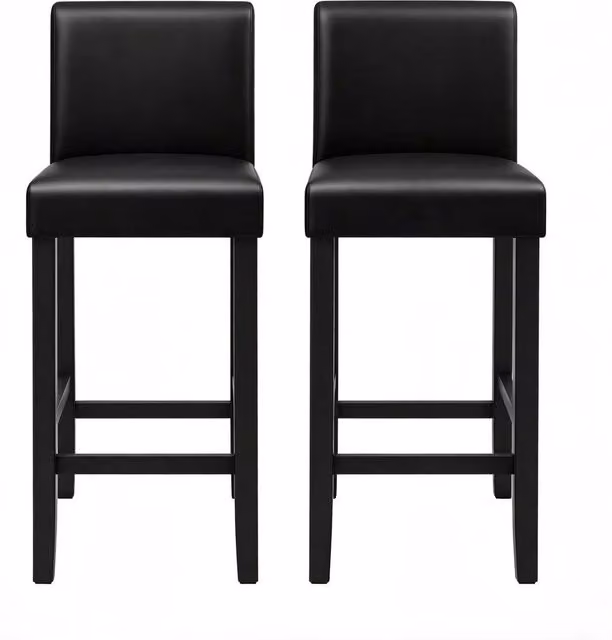 Set di 2 sgabelli da bar 41 x 37,5 x 110 cm neri con schienale, stile industriale