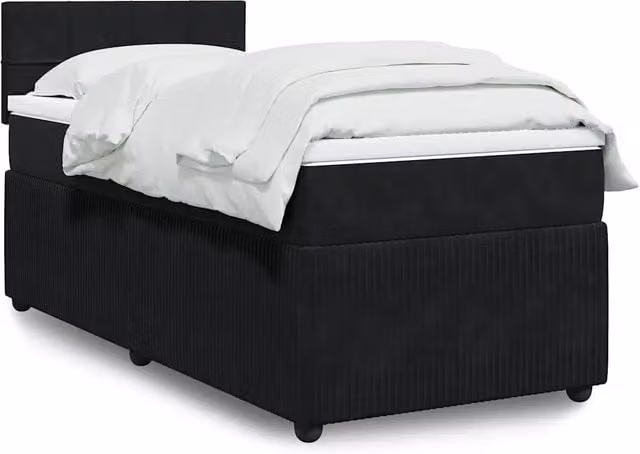Giroletto a Molle con Materasso Nero 100x200 cm in Velluto 3287664