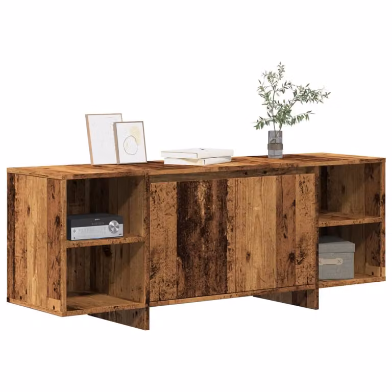 Mobile Porta TV vidaXL in Legno Antico Marrone con Ripiani per Soggiorno o Camera da Letto L/P/H: 130 x 35 x 50 cm