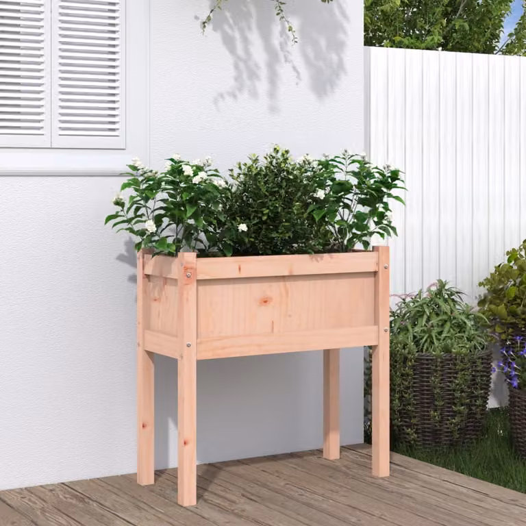 Fioriera da giardino vidaXL in legno massello marrone H: 70 cm, L: 70 cm, P: 31 cm