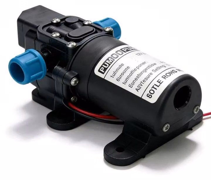 Pompa a membrana autoadescante a 12V, 60W, 4,5 l/min, per giardinaggio e veicoli