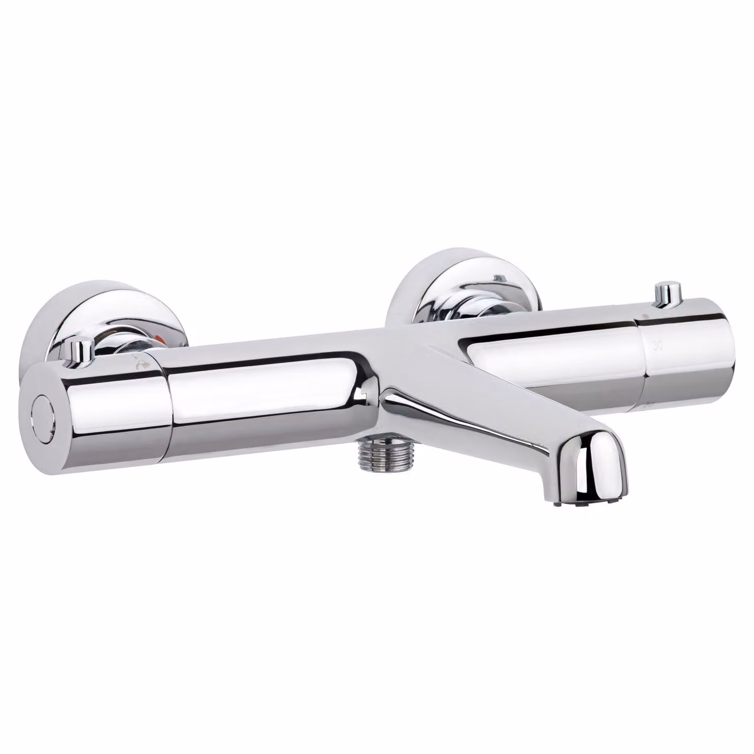 SCHÖNER WOHNEN collezione termostato vasca DICU, cromo, miscelatore vasca con termostato antiscottatura, miscelatore per vasca da bagno