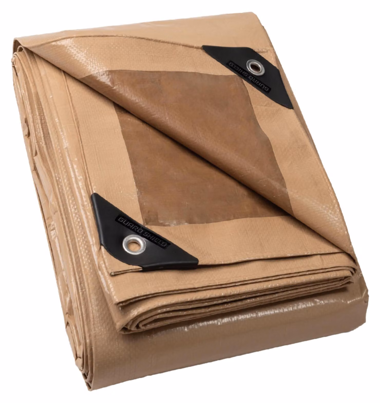 Telo coprioggetto, con anelli di ancoraggio, impermeabile, 4 m x 6 m, beige/kaki, telo in poliestere multifunzionale, 120 g/m²