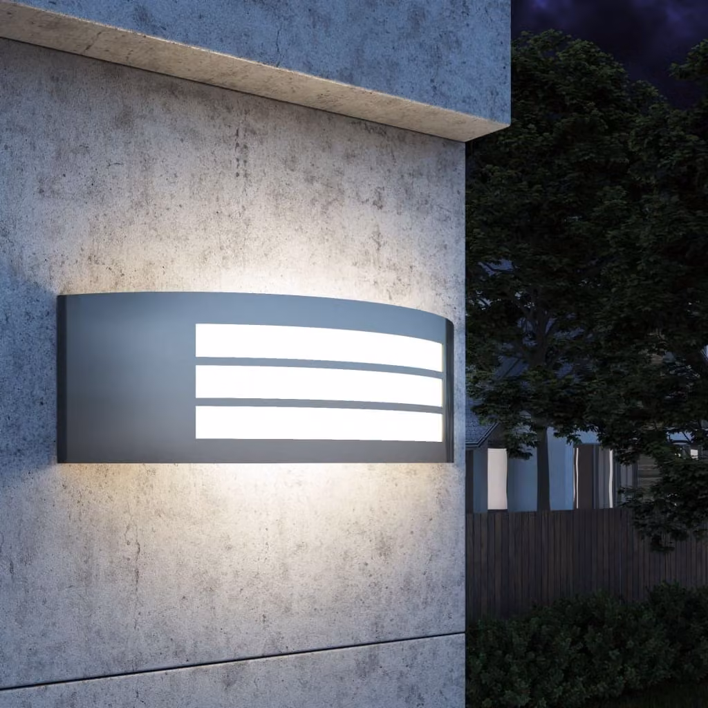 The Living Store Lampada da parete per esterni in acciaio inox