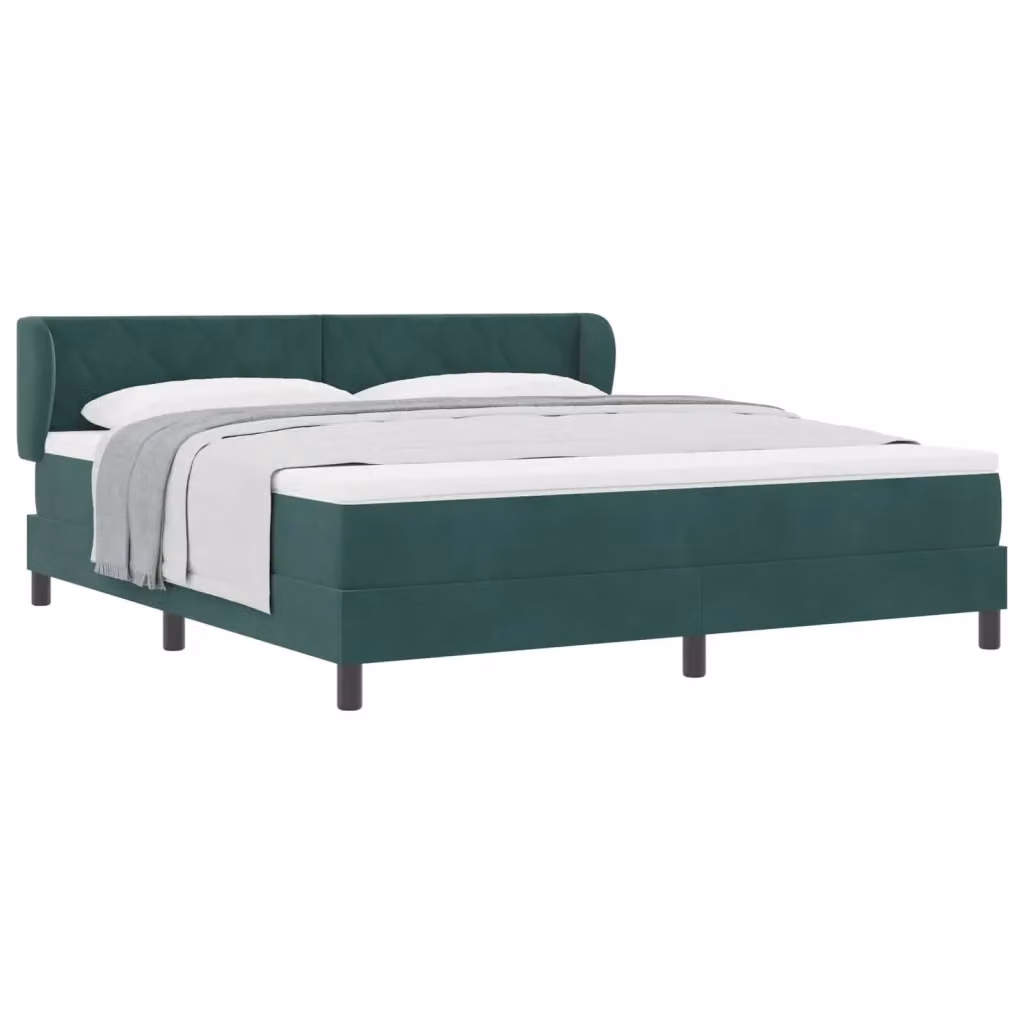Letto a molle moderno vidaXL con testiera in velluto verde, L/P: 180 x 200 cm – 2