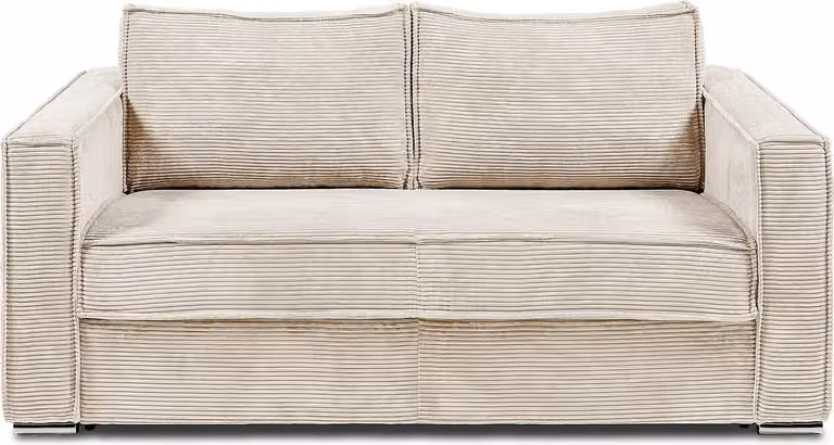 Divano letto con materasso 3 posti - Corda - Beige - Superficie di sdraio 140 cm - Materasso 14 cm - LORETO
