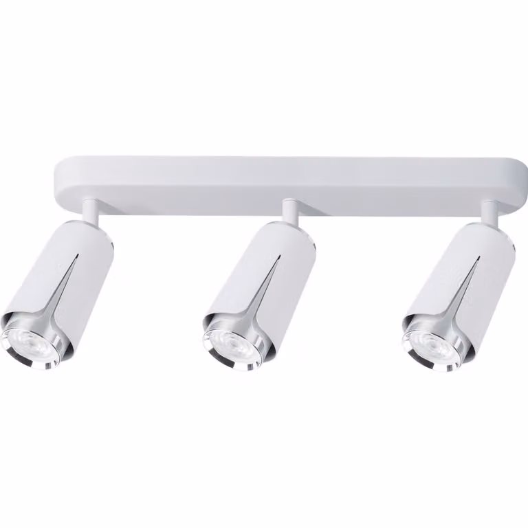 Striscia 3 faretti bianco cromo 3xGU10 8W Fiore Milagro