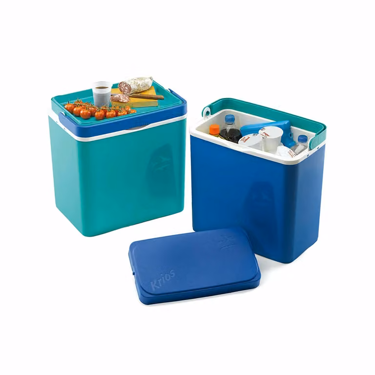 Frigo Portatile Rigido PLASTIME Krios Blu con Coperchio Vassoio, Capacità 25 Litri, H 39 x L 39 x P 23 cm