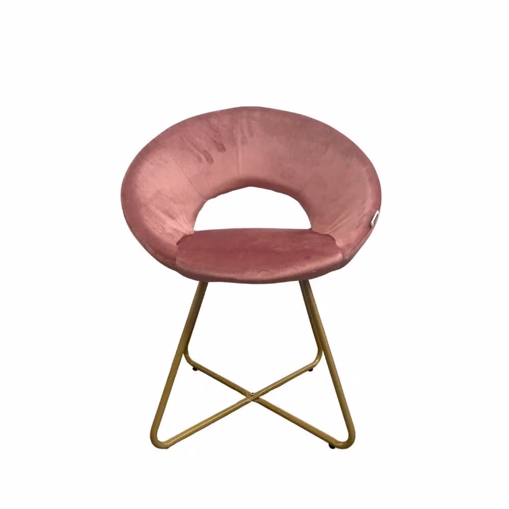 Set di 2 poltroncine da salotto Etere Veriaffari in velluto rosa con gambe in metallo oro – 2