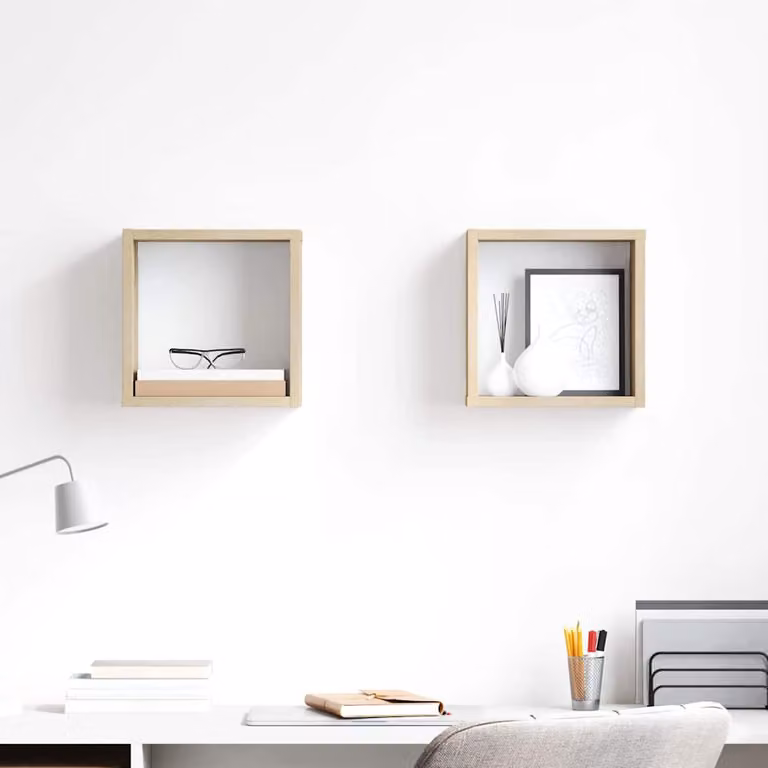 Set di 2 mensole a cubo da parete vidaXL in Rovere Sonoma, L 26 x P 15 x H 26 cm