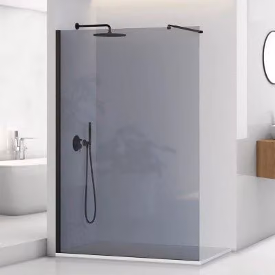 Doccia Walk-In Tay INBAGNO con vetro fumè nero opaco H 200 cm, L 140 cm – 1